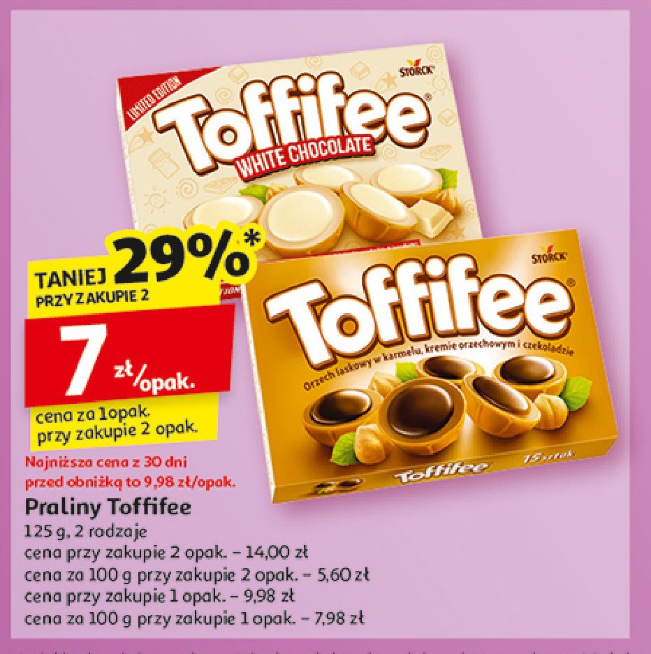 Bombonierka white chocolate Toffifee promocja w Auchan