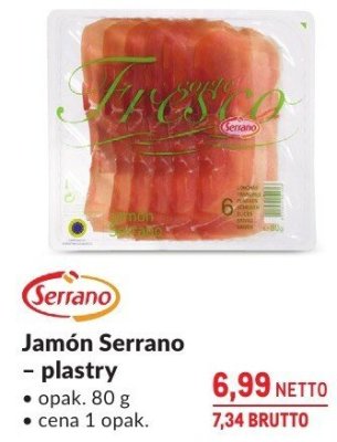 Jamón Serrano plastry promocja w Makro