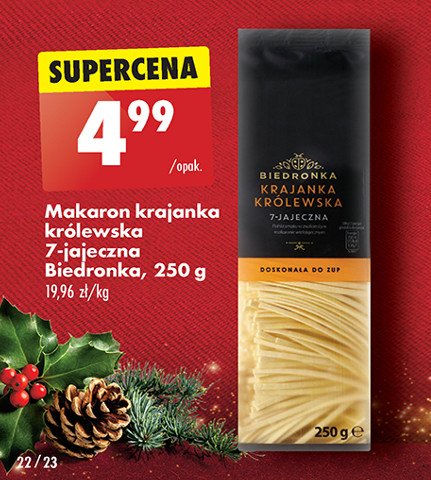 Makaron krajanka 7-jajeczna Biedronka promocja w Biedronka