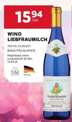 Wino LIEBFRAUMILCH białe półsłodkie promocja w Stokrotka