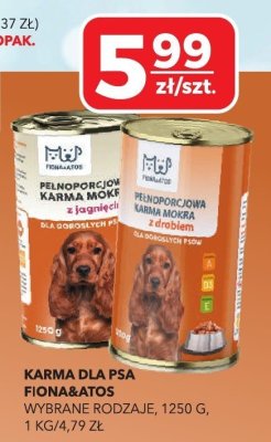 Karma dla psa Fiona&Batos wybrane rodzaje 1250 g promocja w Top Market