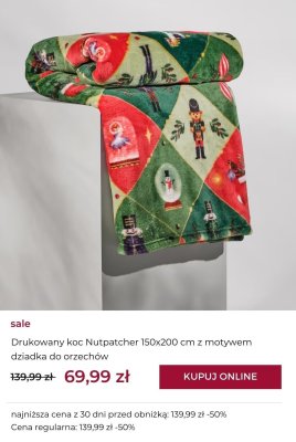Koc Nutpatcher drukowany z motywem dziadka do orzechów promocja w home&you