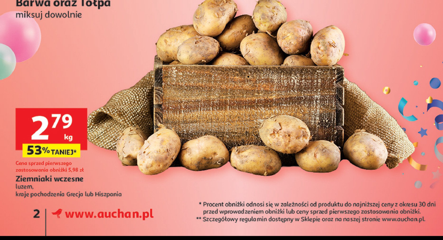 Ziemniaki wczesne hiszpania promocja w Auchan