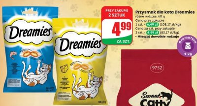 Przysmak dla kota Dreamies promocja w Dino