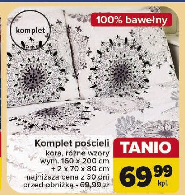 Komplet pościeli z kory 160 x 200 cm + 2 x 70 x 80 cm promocja