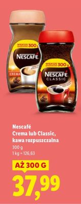 Kawa rozpuszczalna Nescafé Crema lub Classic promocja w Lidl
