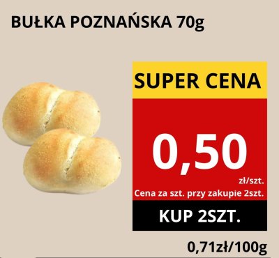 Bułka poznańska 70g promocja w Supeco
