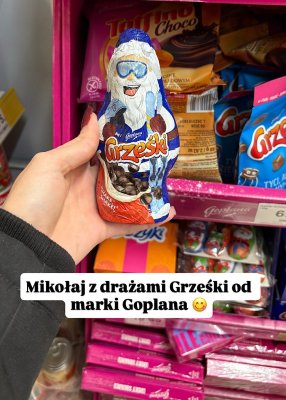 Figurka Mikołaj z drażami Grzeski promocja w Dino