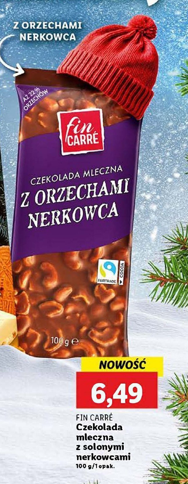 Czekolada mleczna z orzechami nerkowca Fin carre promocja