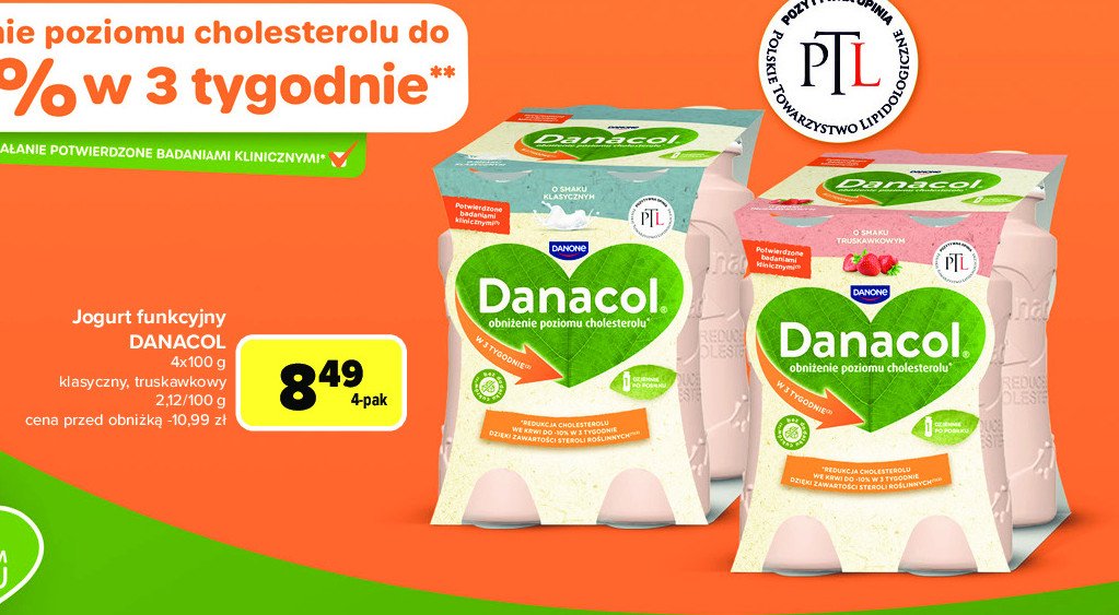 Jogurt biały DANONE DANACOL promocja