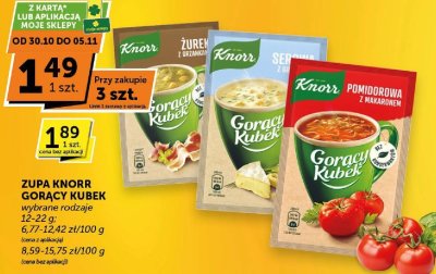 Zupa Knorr Gorący Kubek wybrane rodzaje promocja w ABC