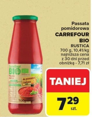 Passata pomidorowa CARREFOUR BIO RUSTICA promocja w Carrefour Market