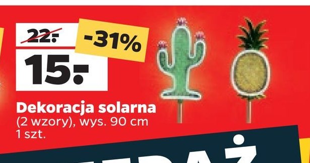 Dekoracja solarna 90 cm kaktus promocja