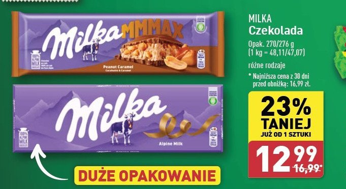 Czekolada peanut caramel Milka mmmax promocja w Aldi