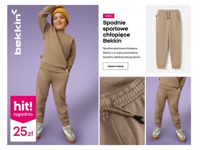 Spodnie sportowe chłopięce Bekkin promocja