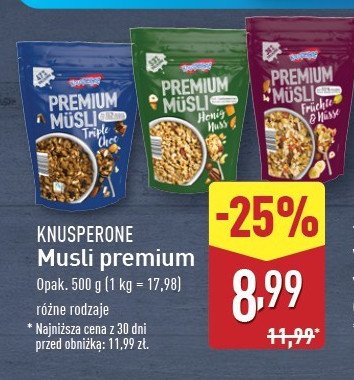 Musli owoce i orzechy Knusperone promocja w Aldi