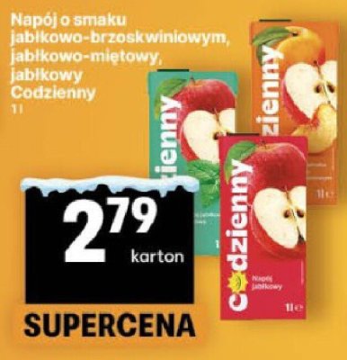 Napój o smaku jabłkowo-brzoskwiniowym, jabłkowo-miętowym, jabłkowym Codzienny promocja w Delikatesy Centrum