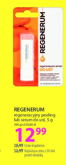 Regeneracyjny peeling do ust Regenerum promocja