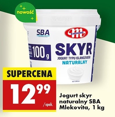 Jogurt naturalny Mlekovita sba skyr promocja w Biedronka