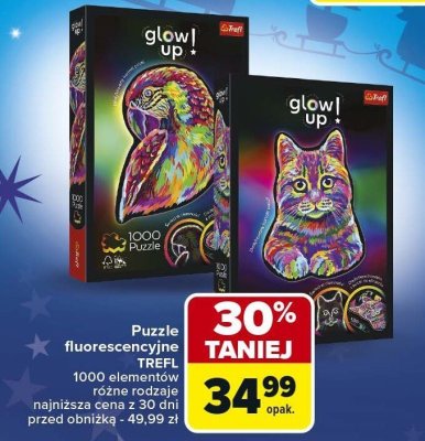 Puzzle fluorescencyjne TREFL 1000 elementów różne rodzaje promocja w Carrefour