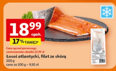 Łosoś atlantycki, filet ze skórą promocja w Auchan
