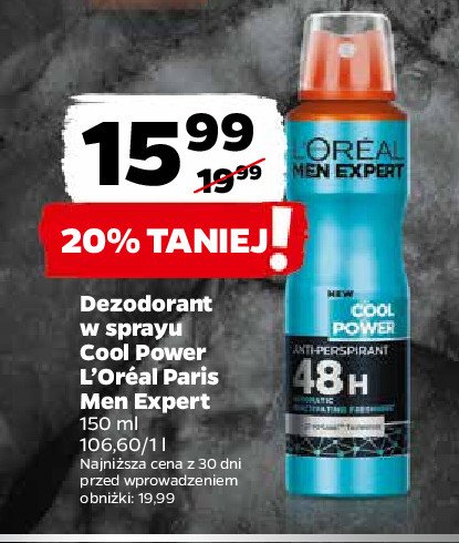 Dezodorant 48h L'OREAL MEN EXPERT COOL WATER promocja