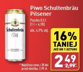 Piwo Schultenbrau pilsner promocja w Aldi