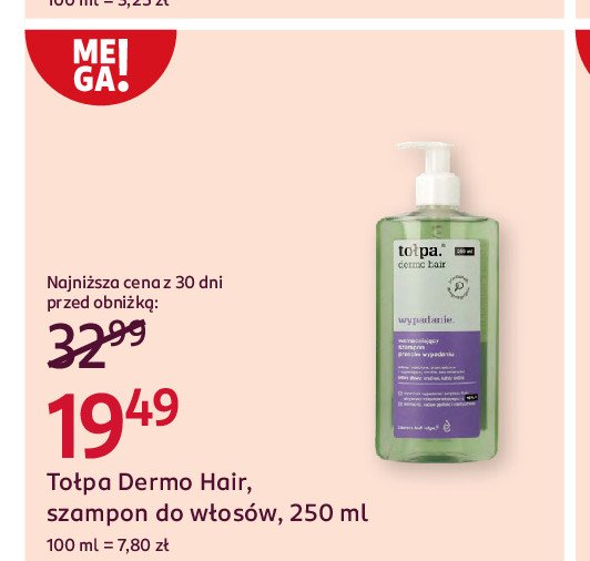 Szampon do włosów wzmacniający przeciw wypadaniu Tołpa dermo hair promocja w Rossmann