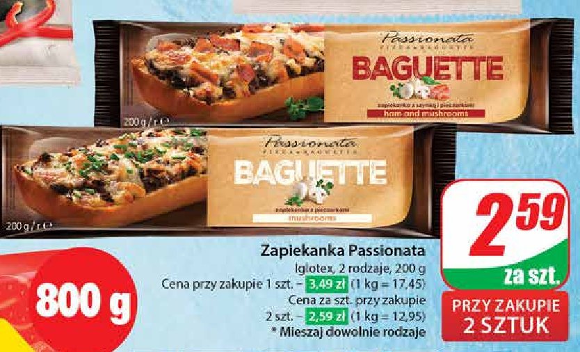 Zapiekanka z pieczarkami Iglotex passionata promocja