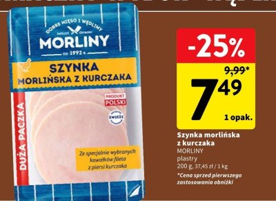 Szynka morlińska z kurczaka MORLINY promocja w Intermarche