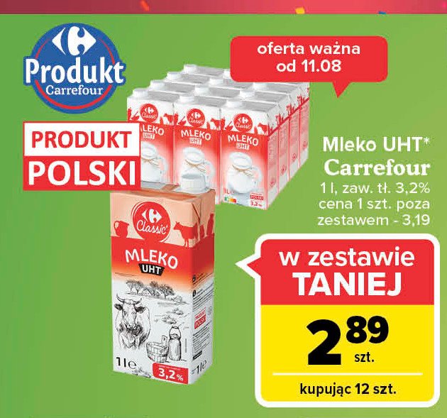Mleko 3.2 % Carrefour promocje