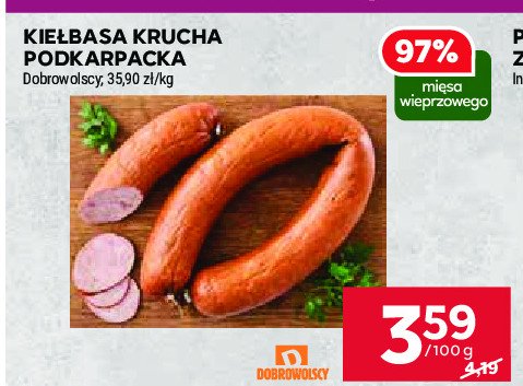 Kiełbasa krucha podkarpacka Dobrowolscy promocja w Stokrotka