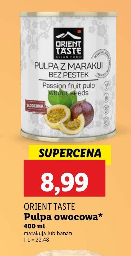 Pulpa bananowa Orient taste promocja