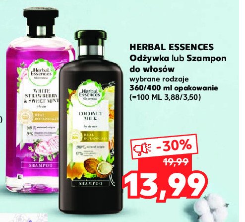 Szampon white strawberry & sweet mint Herbal essences bio:renew promocja