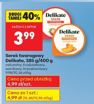 Serek twarogowy brzoskwiniowy promocja w Biedronka