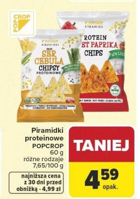 Chipsy proteinowe Piramidki POPCROP różne rodzaje 60g promocja w Carrefour
