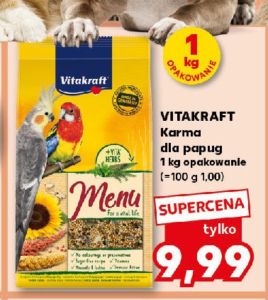 Pokarm dla papug Vitakraft menu promocja