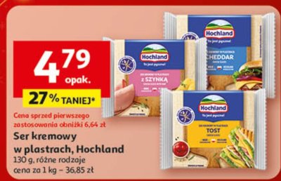 Ser kremowy w plastrach Hochland, różne rodzaje promocja w Auchan