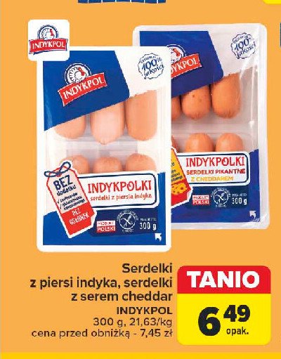 Serdelki indykpolki pikantne z cheddarem promocja