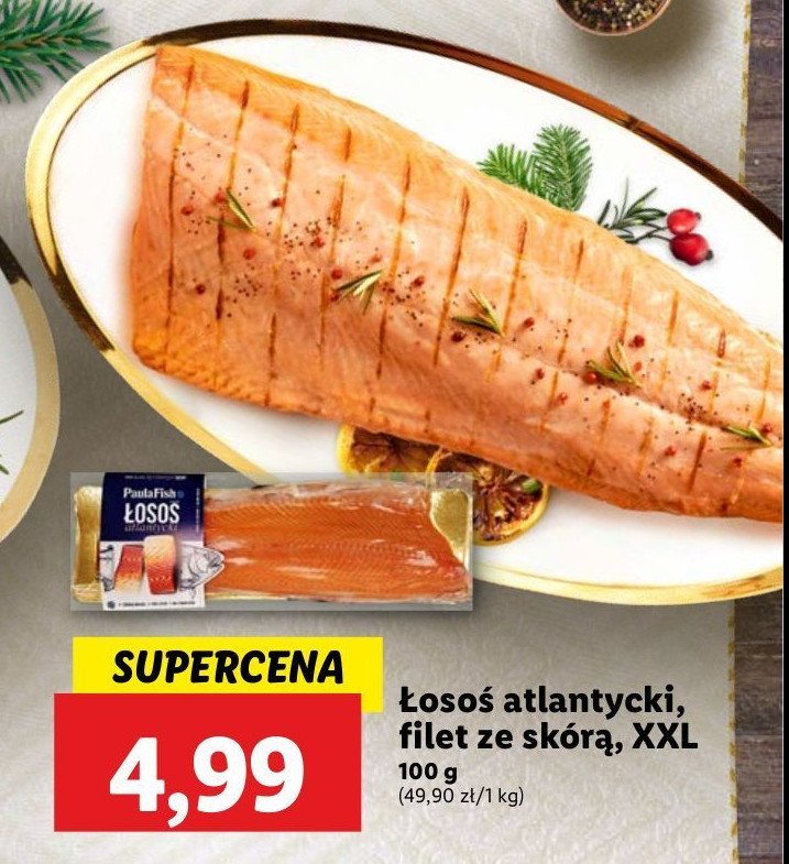 Łosoś atlantycki filet ze skórą świeży promocja