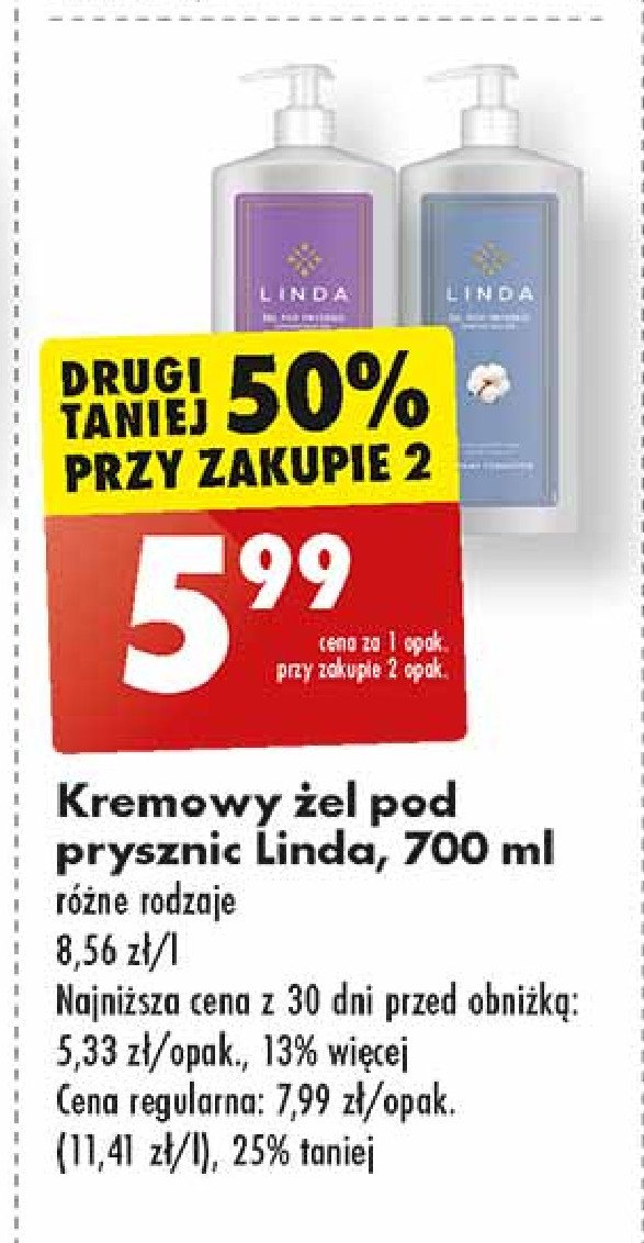 Kremowy żel pod prysznic creamy sensation Linda promocja