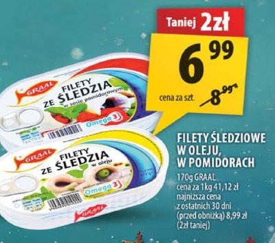 Filety śledziowe ze śledzia w sosie pomidorowym Graal promocja w Arhelan