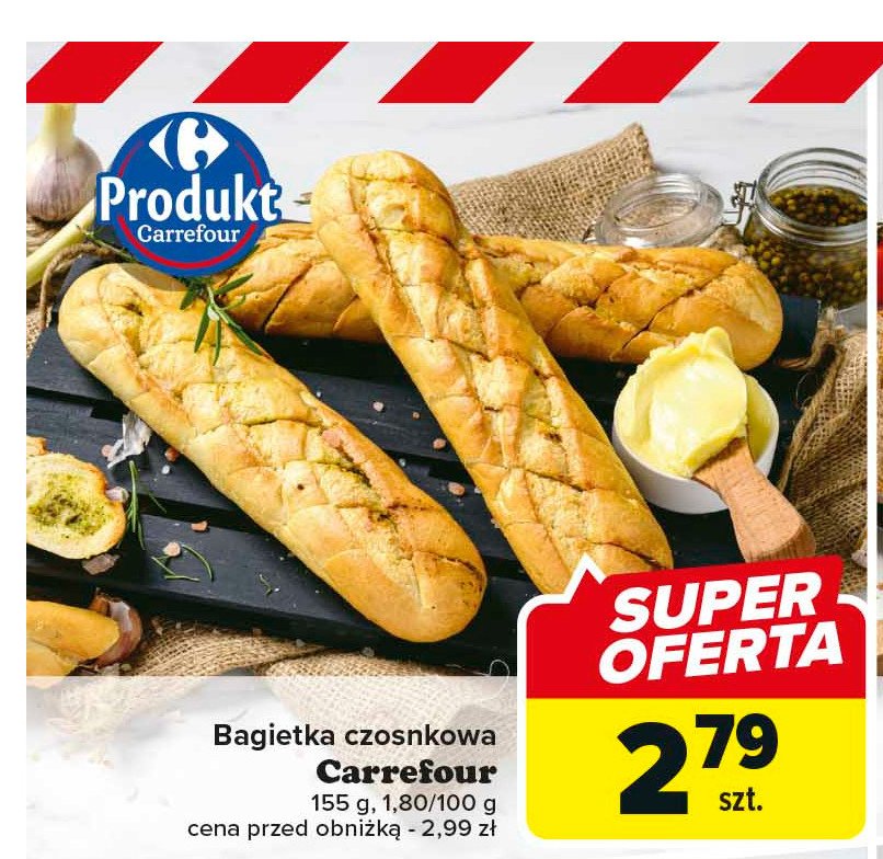 Bagietka czosnkowa Carrefour promocja