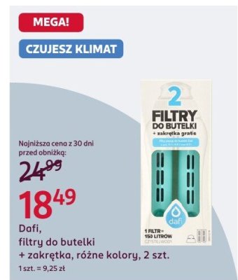 Filtry do butelki z zakrętką Dafi promocja w Rossmann