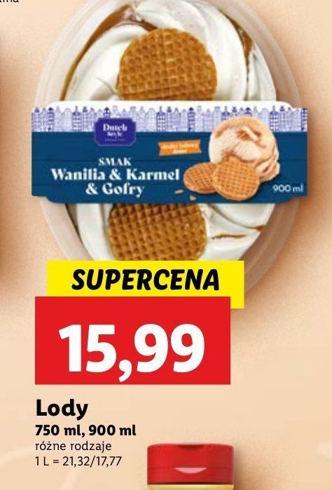 Lody wanilia&karmel&gofry Dutch style promocja