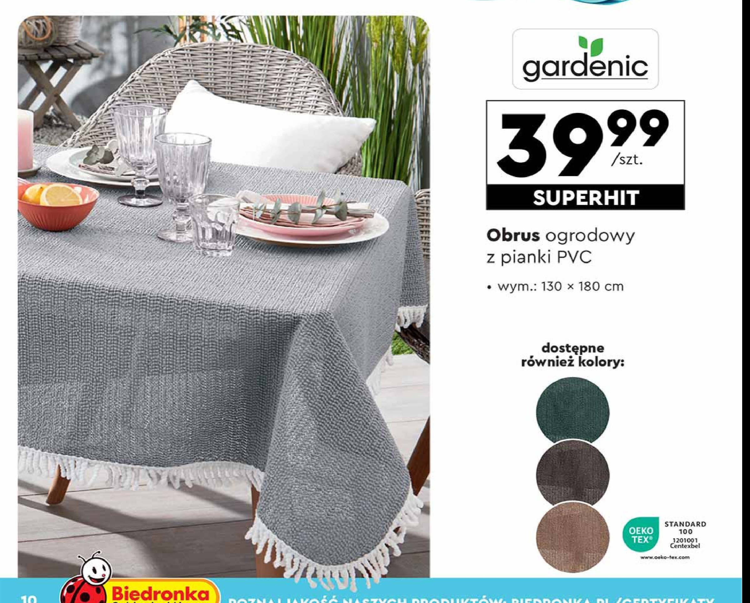Obrus ogrodowy pvc 130 x 180 cm Gardenic promocja