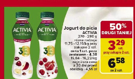 Jogurt malina granat Danone activia promocja w Carrefour Market