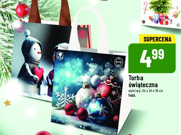 Torba świąteczna 34 x 34 x 18 cm promocja w POLOmarket