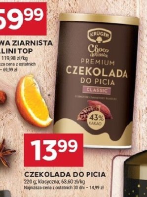 Czekolada do picia Krüger Premium Classic promocja w Stokrotka
