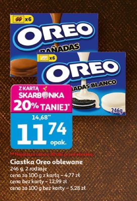 Ciastka Oreo oblewane, 246 g, 2 rodzaje promocja w Auchan